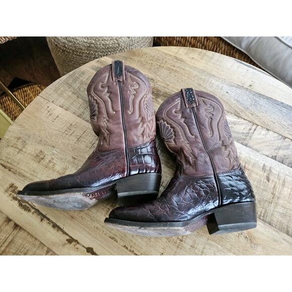 Rudel Rodgers Boots Men's Size 5.5 E Embossed Alligator Western Cowboy - Picture 7 of 16